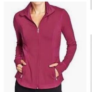 Fitted full zip activewear top